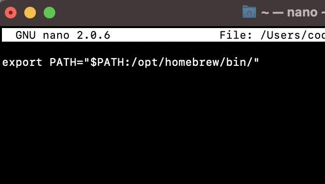 Editing zshrc file for brew path